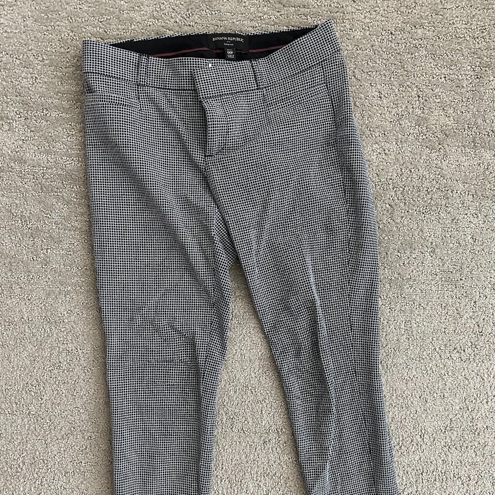 Banana Republic Sloan Pant - Black/White Patterned Petite